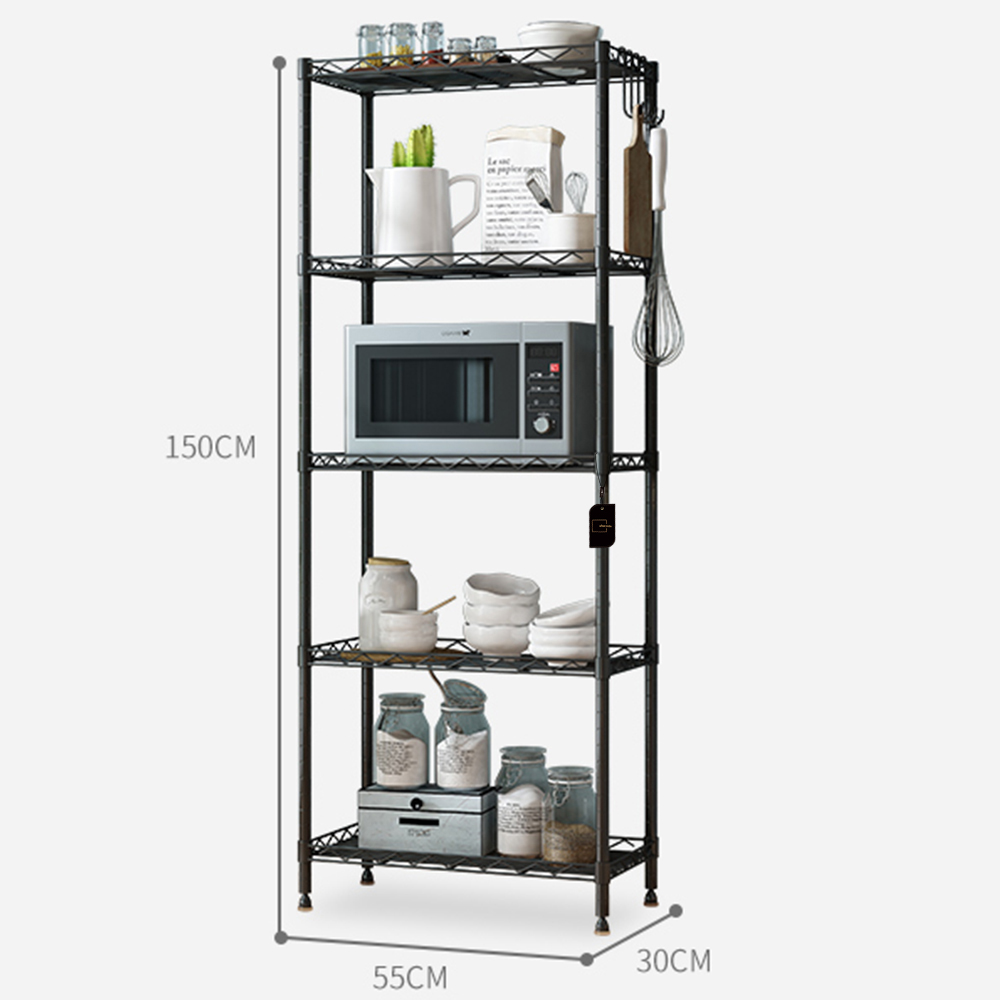 5 Wire Shelving Steel Storage Rack Adjustable Unit Shelves for Laundry Bathroom Kitchen Pantry Closet