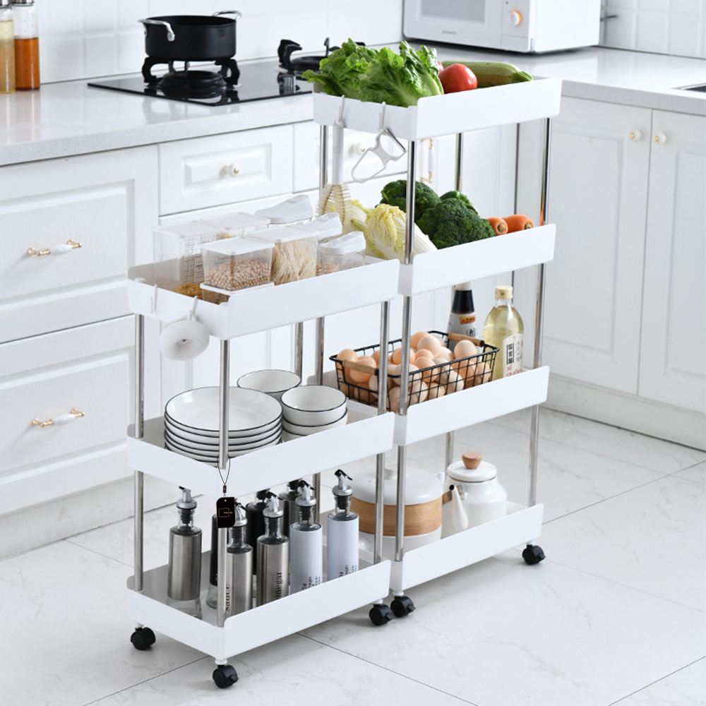 Three-layer Mobile Rack With Wheels