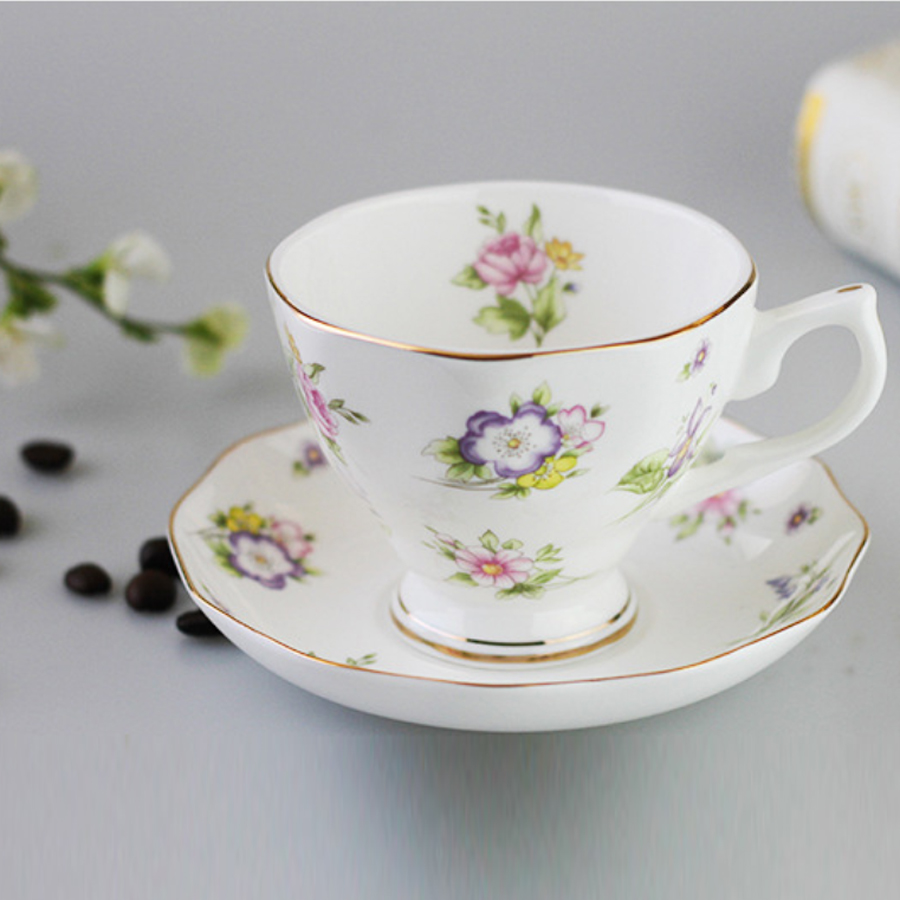 Fine Bone China Coffee Cup And Saucer Espresso Cup