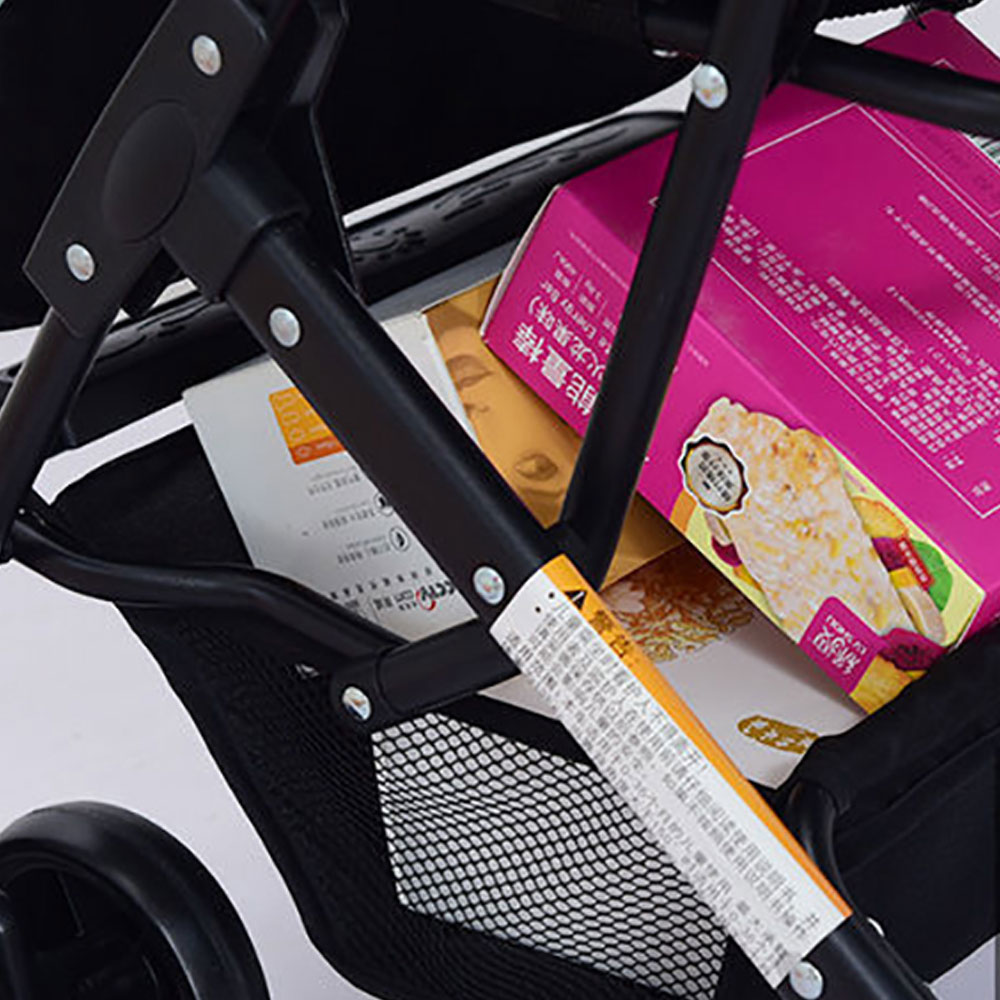 Baby Stroller Three-folding Ultra-light Stroller Can Sit And Lie Down With Large Storage Bag