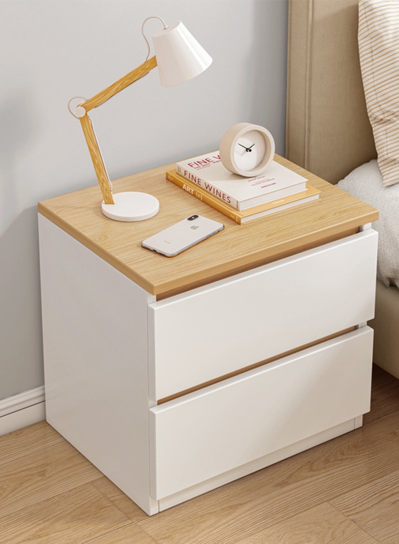 Sharpdo Nightstands Simple Modern Bedroom Bedside Table Solid Wood Minimalist Multi-function Light Luxury Style Bedside Storage Small Cabinet