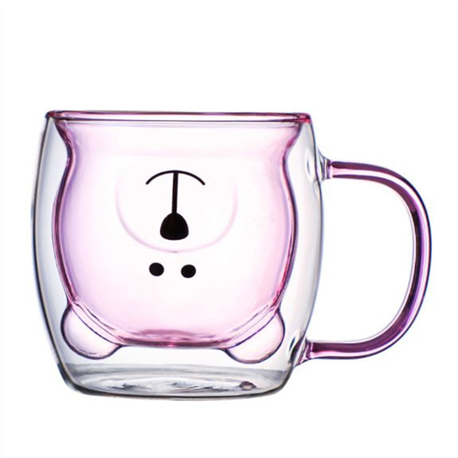Double Glass With Handle - Inverted Bear Shape