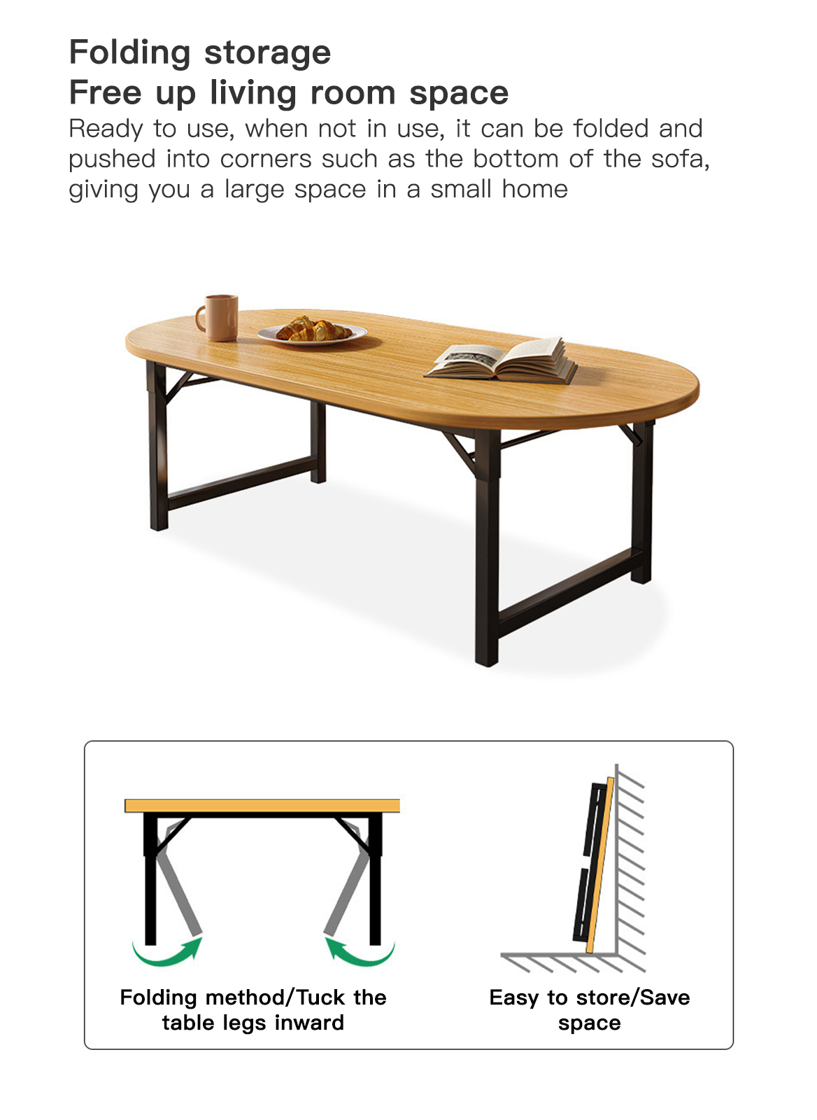 Modern Simple Living Room Household Portable Folding Coffee Table Folding Table