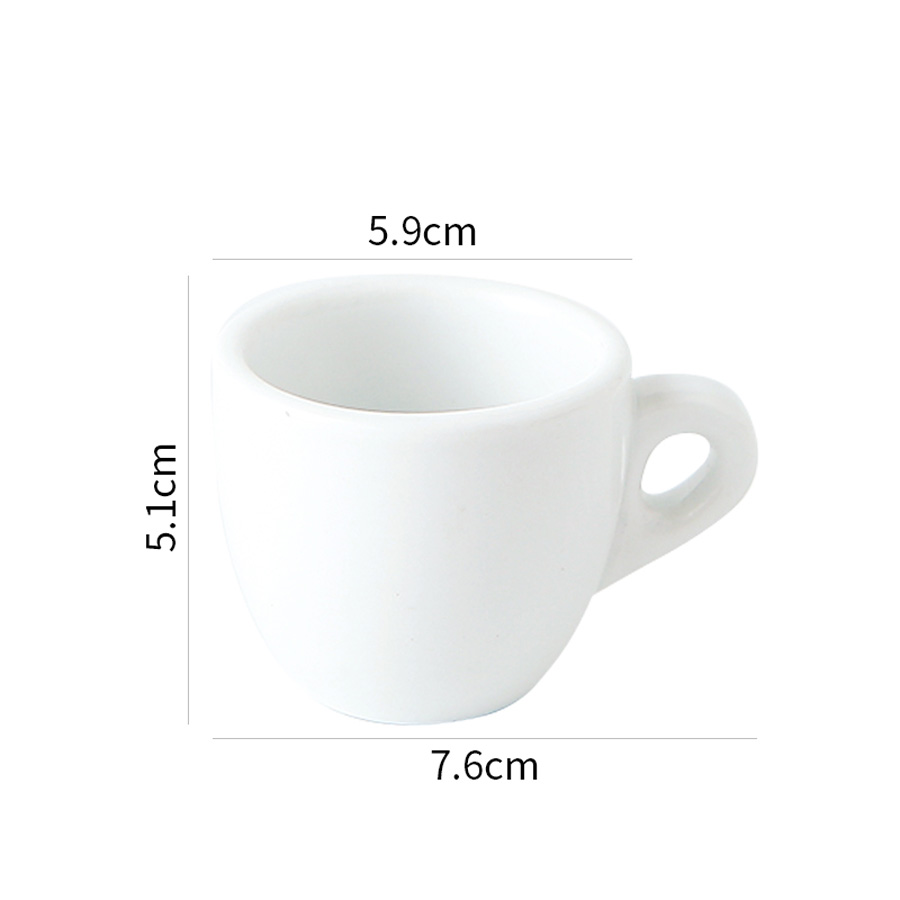 12-Piece White Ceramic Coffee Cups 80ml