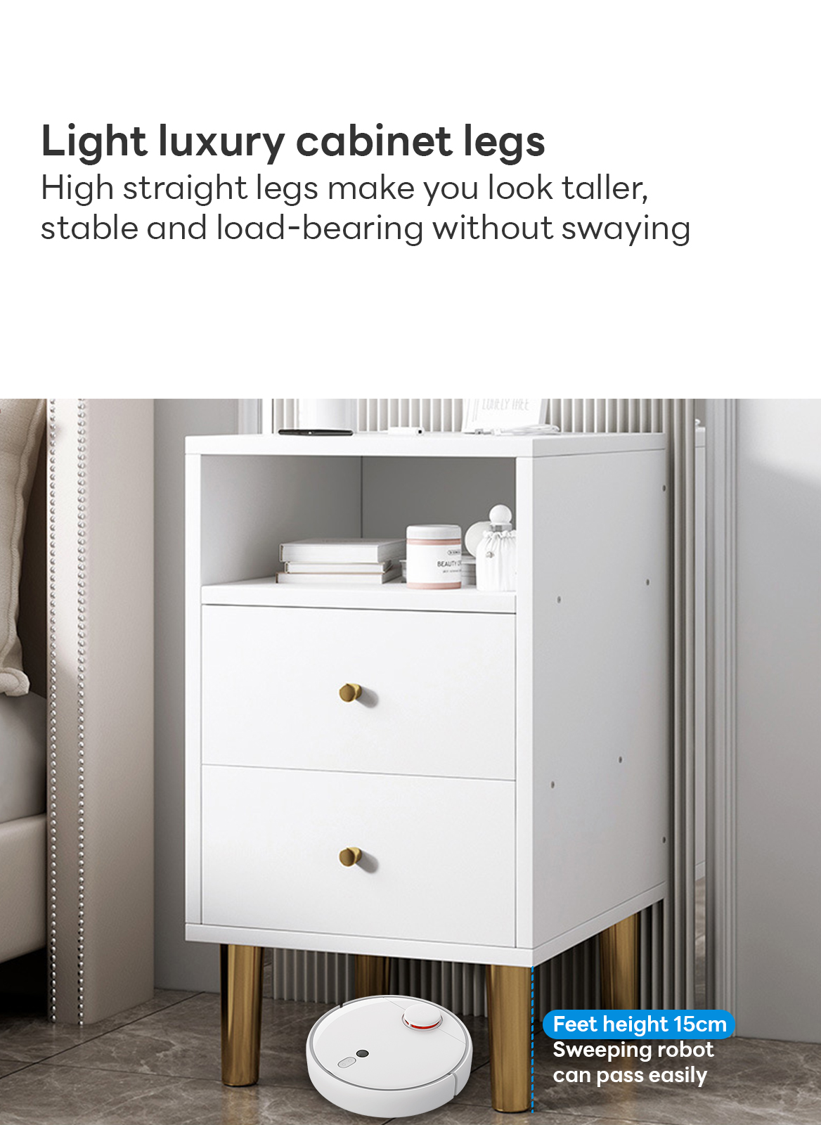 European-style Light Luxury Bedside Table With Drawers 35*40*58cm