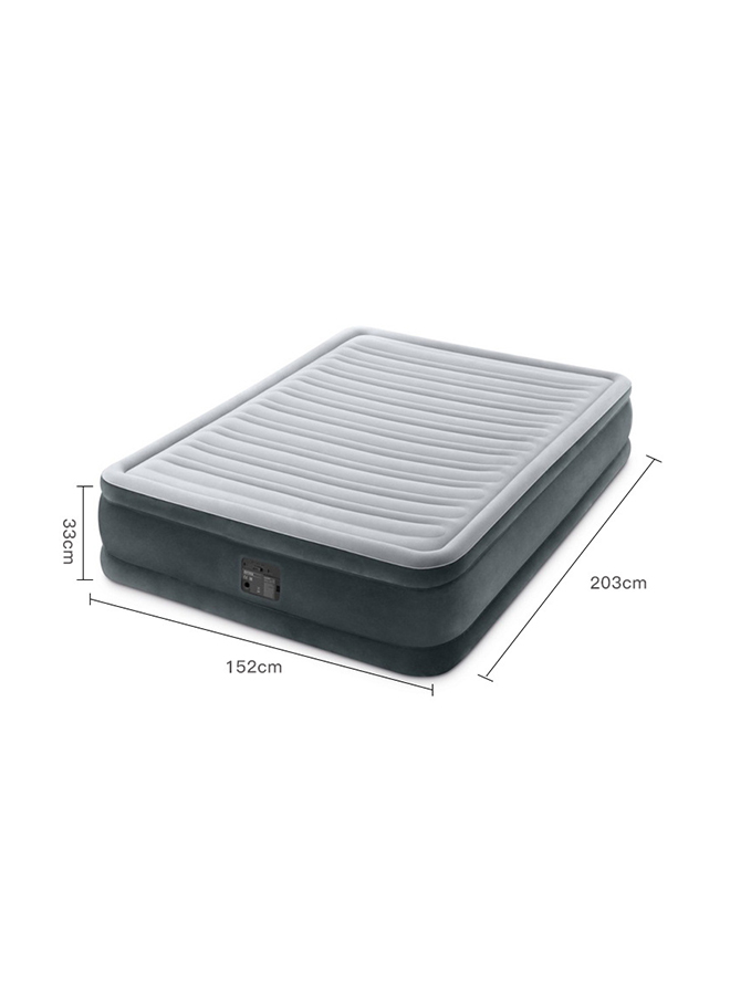Ntex Built-in Electric Pump Double-layer Enlarged Wire-pulling Air Bed Flocking Air Mattress 152*203*33cm