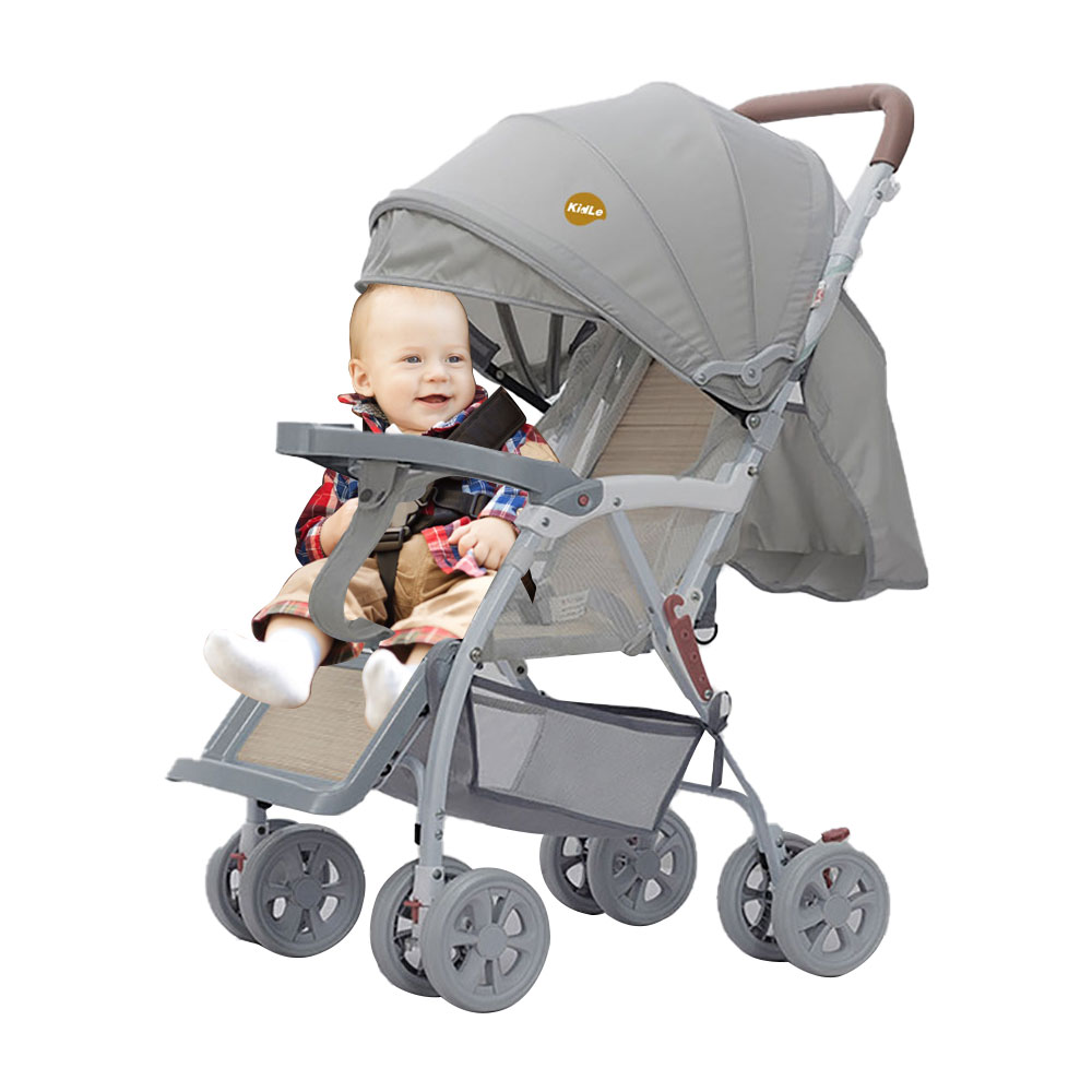 Baby Stroller, Bamboo Mat, Bamboo Woven Ultra-light Stroller, Can Sit, Lie Down And Fold, With Large Storage Bag