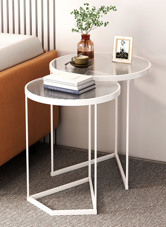 Simple Tempered Glass Side Table in the Living Room