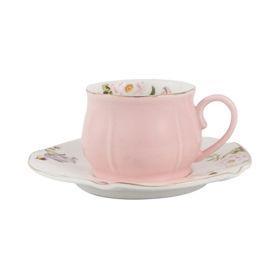115ml Mmall Five Leaf Ceramic Cup And Saucer
