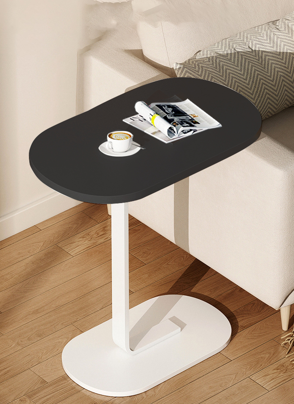 Simple Living Room Small Apartment C-Shaped Side Table Bedside Movable Coffee Table 45*30*60CM