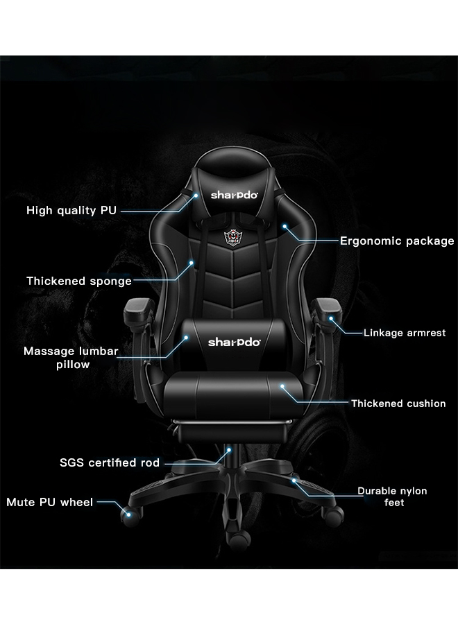 Household E-sports Game Chair With Foot Pad and Massage