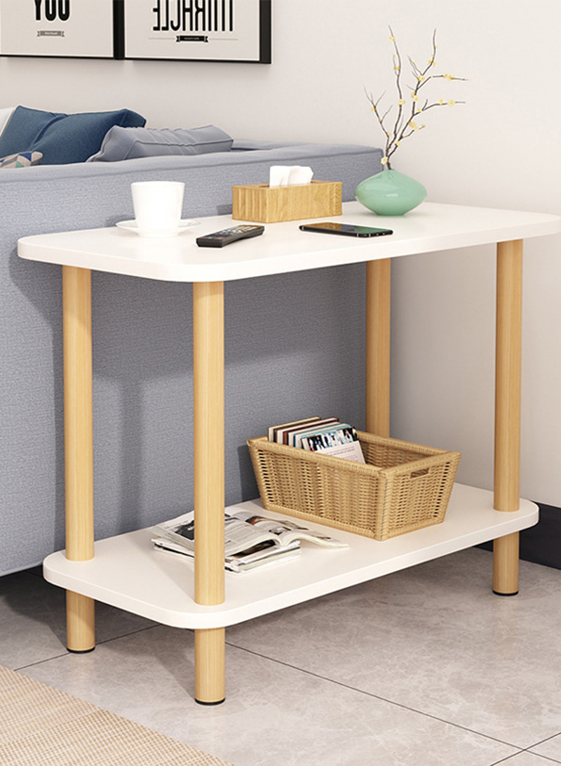 2-Tier Sofa Side Table Narrow Side Table Bedside Table Coffee Table Occupies Small Space Multipurpose