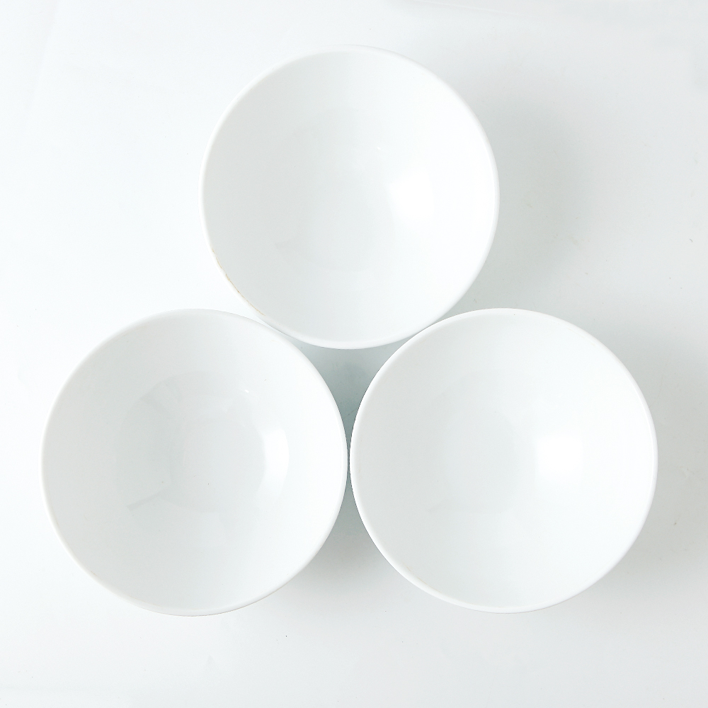 Sets of 3 White Egg Bowls 450ML