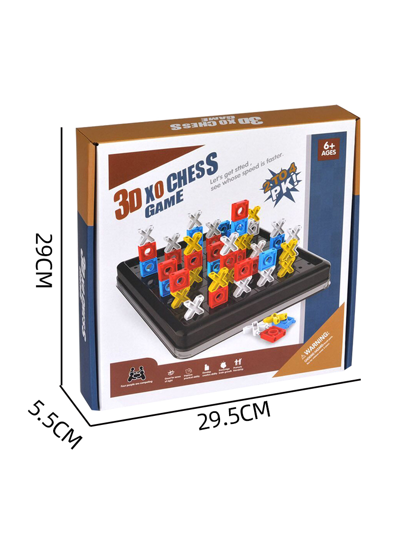3D Stereo XO Chess Puzzle Game Tic-Tac-Toe Game, Surprise Tic Tac Toe, Blue Orange Board Game Indoor, Family Games to Play and a Classic Game Home Decor