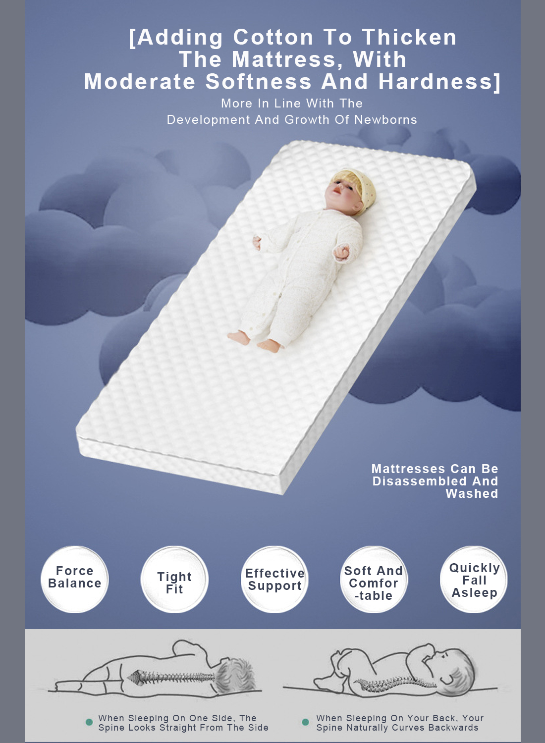 Multi Functional Foldable Baby Crib, Mobile and Portable Newborn Crib, Newborn Crib, Splicing Large Bed