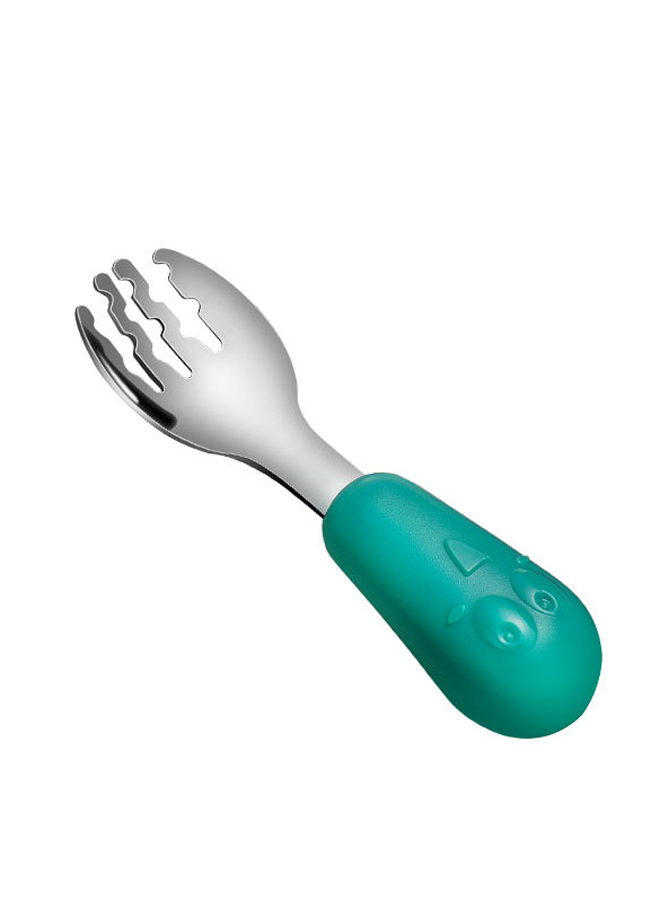 Children's tableware 316 stainless steel short handle fork spoon, baby eating training spoon, baby feeding spoon set