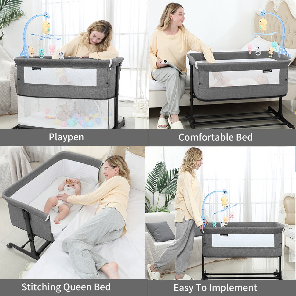 Baby Crib Play Bed Travel Bed Removable Newborn Multifunctional Baby Bed Portable Foldable Children's Bed