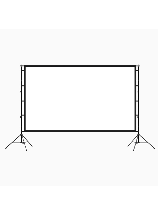 FH Flash Hawk 16:9 100 inch Outdoor and Indoor Portable Projector Screen with 2M High Tripod Stands, with Bag (V7835-1-100inch)