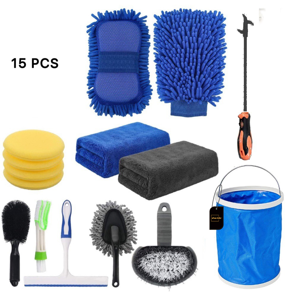 15 Pieces Full Set of Car Care Wash Cleaning Tool Kit