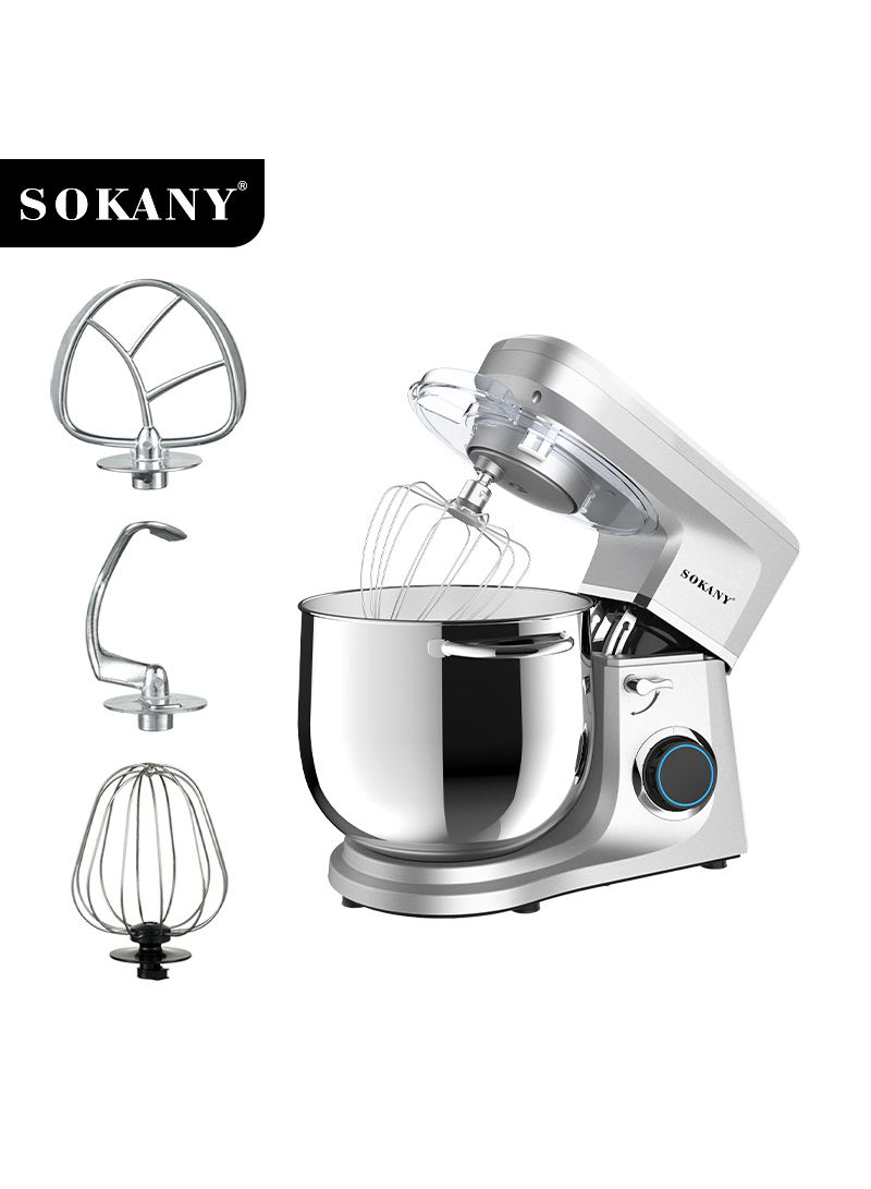6-Speeds Electric Stand Mixer Stainless Steel Bowl 11L 1700W SK-269 Silver