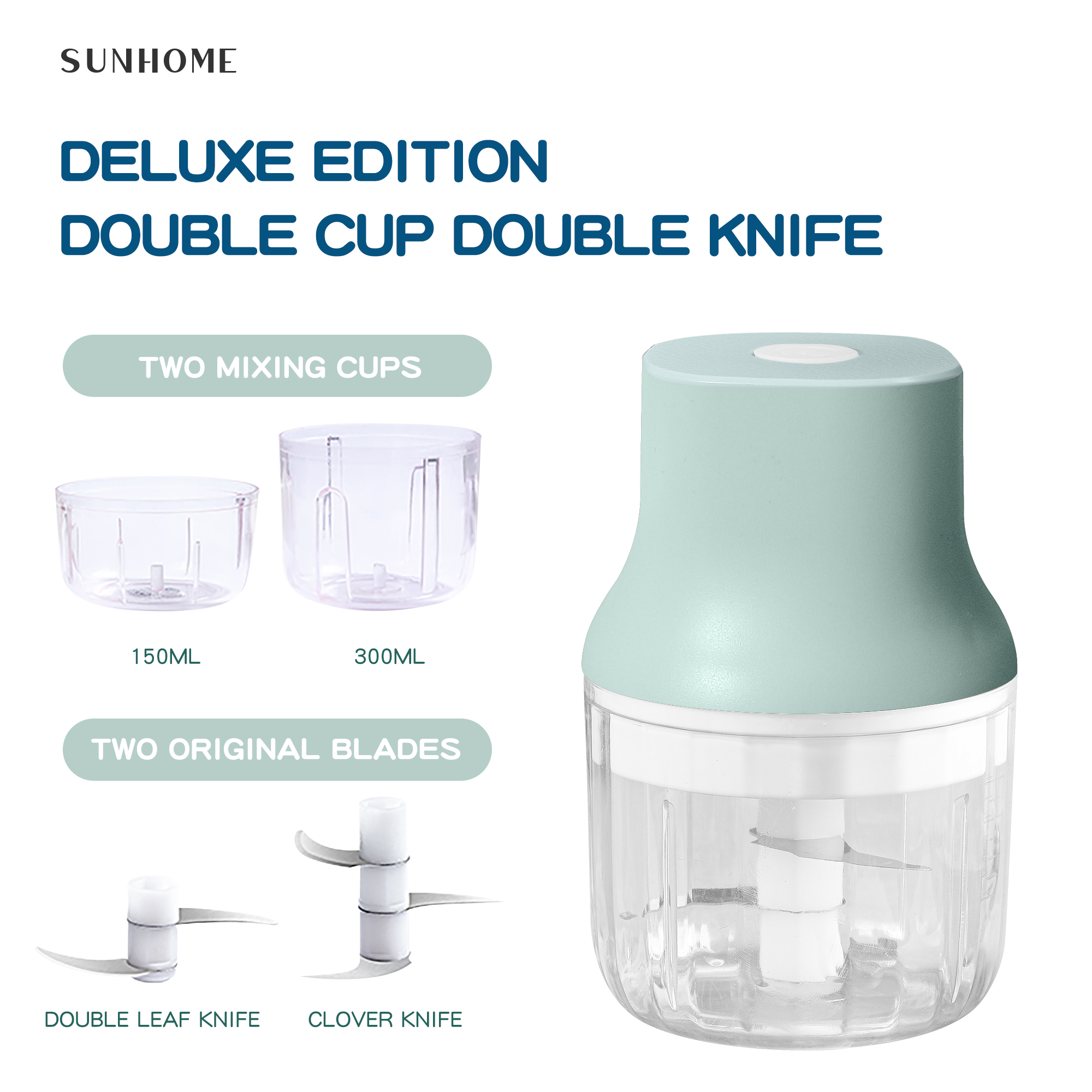 SUNHOME 5-Pieces Mixer Grinder With Usb Green