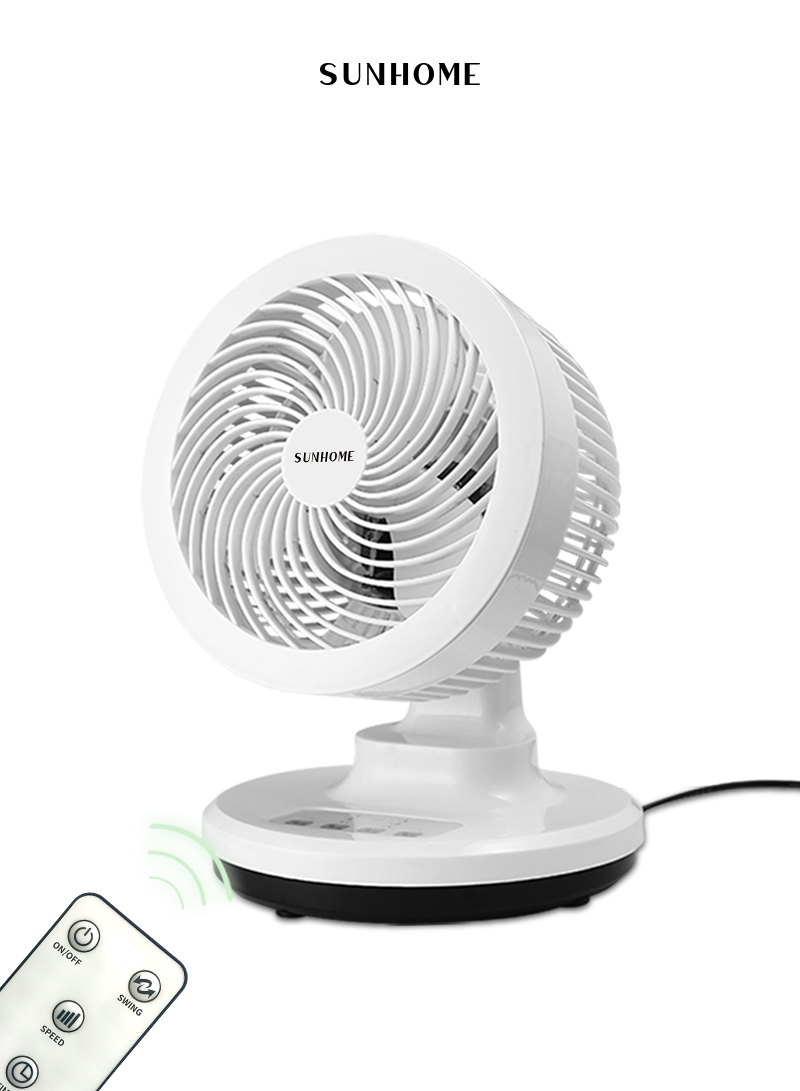 SUNHOME Air Circulation Fan With Remote Control Copper Motor White