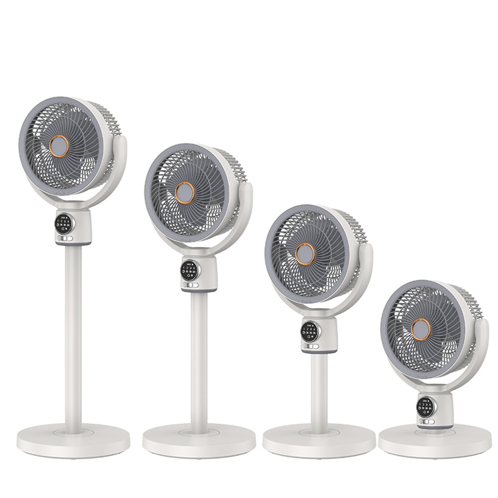 12W 4000mAh Rechargable Vertical Fan with 4 Height Settings, 5 Speeds, 3 Timer Modes, Night Light, Remote Control F188-L White