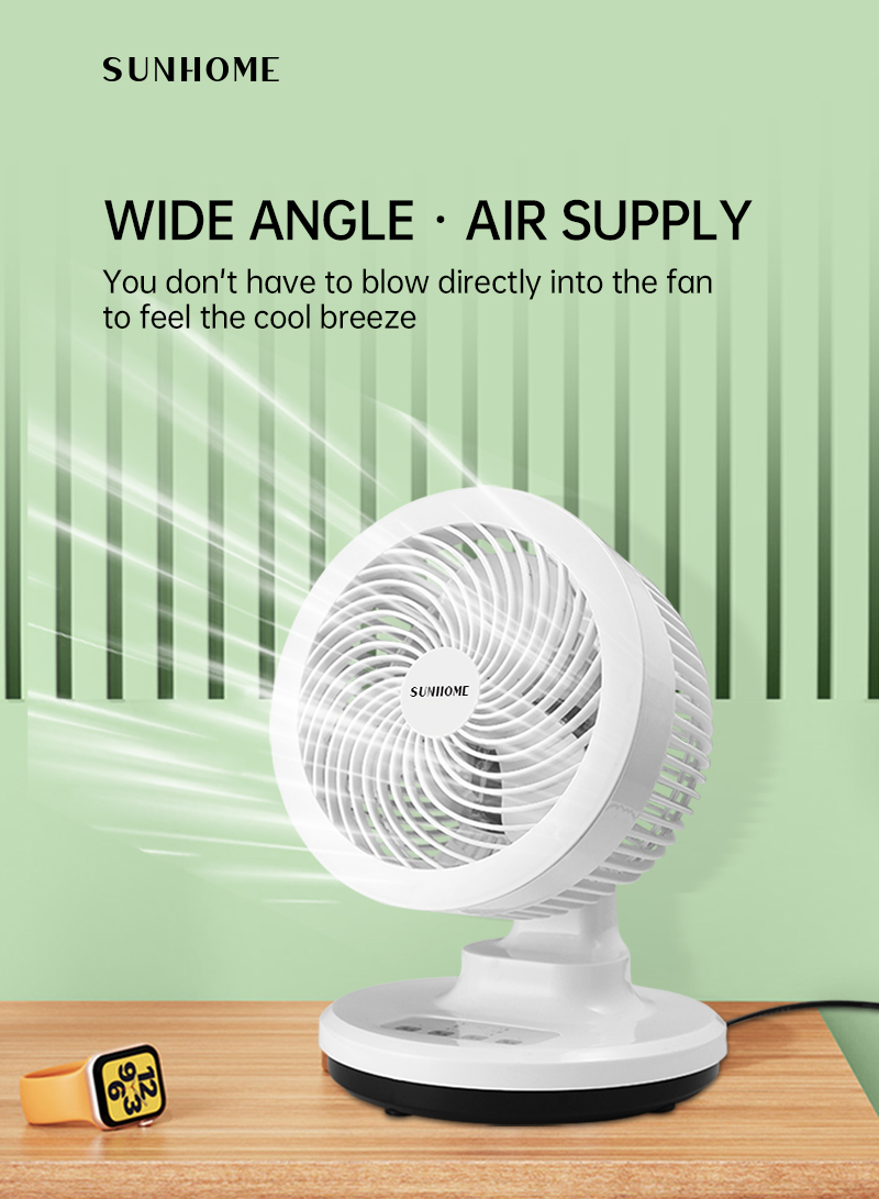 SUNHOME Air Circulation Fan With Remote Control Copper Motor White