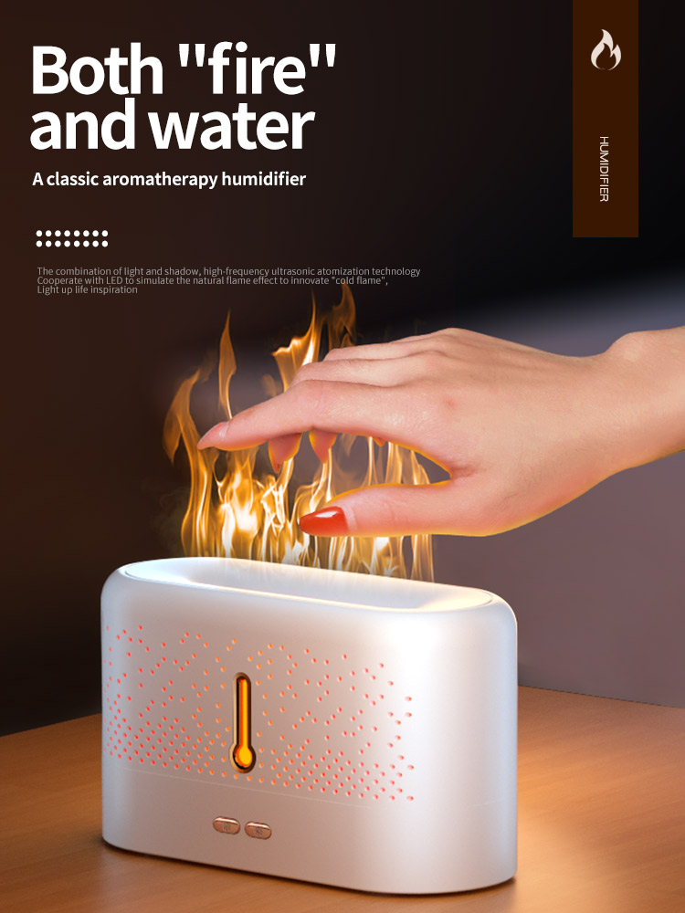 SUNHOME Simulation Flame Air Humidifier with Essential Oil Diffuser