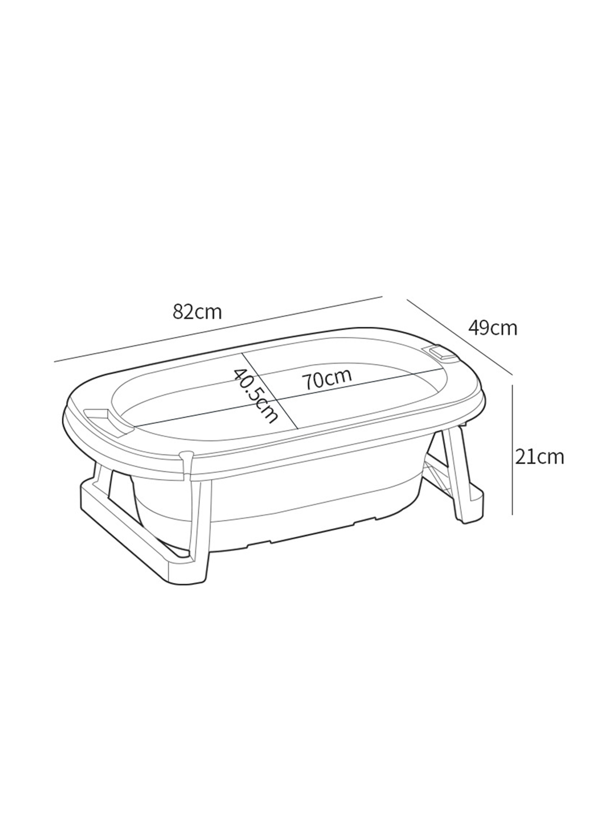 Children's Folding Bathtub with Cushion and Thermometer