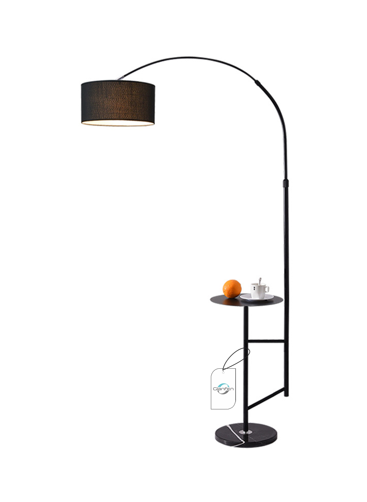 Pure Natural Marble Floor Lamp Height Adjustable (with Shelf)