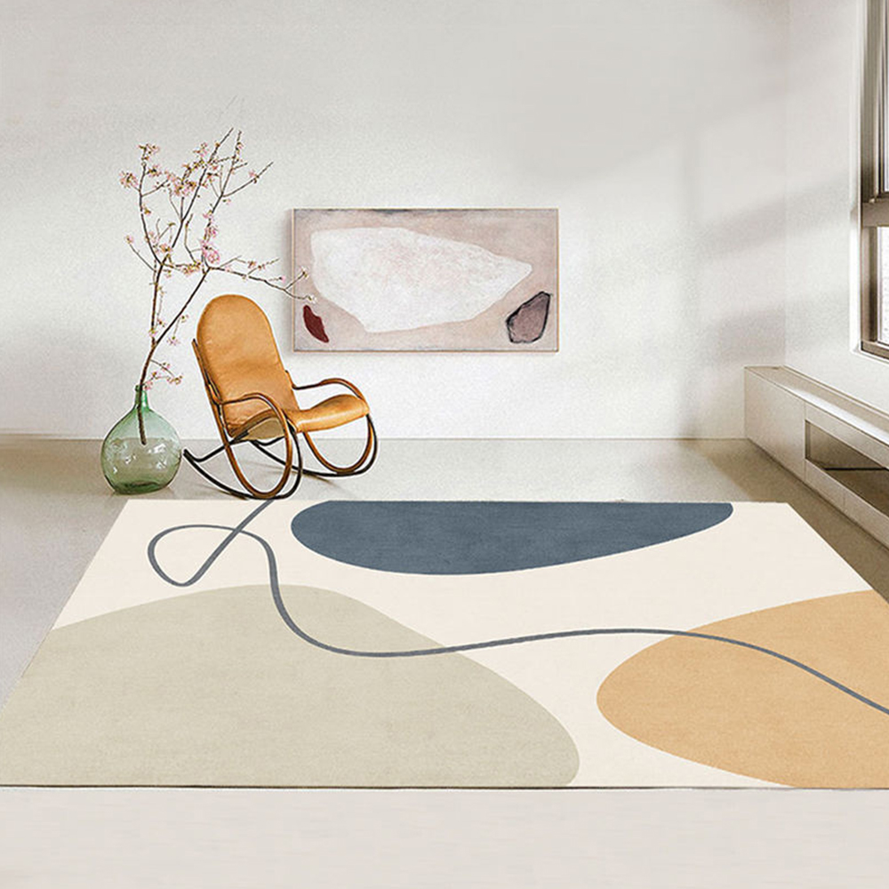 Modern Minimalist Style Living Room is Fully Covered with Imitation Cashmere Thickened Carpet 160*230CM
