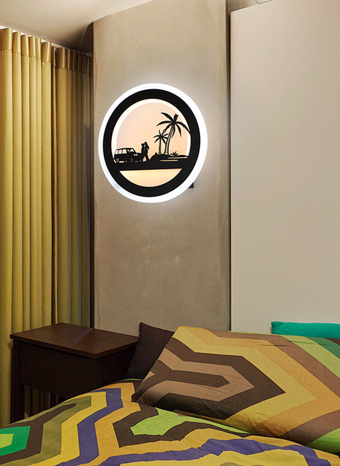 LED Wall Lamp For Bedroom and Living Room Can Be Dimmed In Three Colors 30*30CM