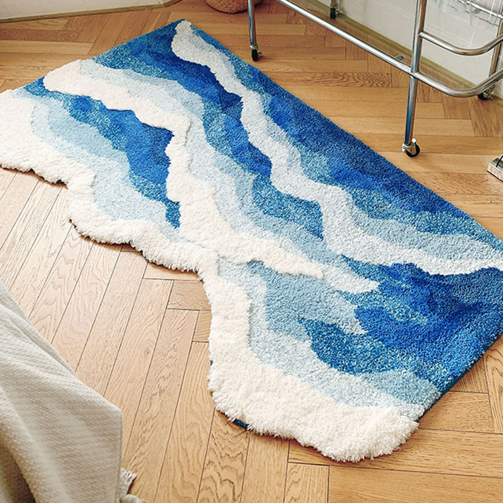 Bedroom Bedside Blanket Surf Decorative Flocking Floor Mat 80x155CM