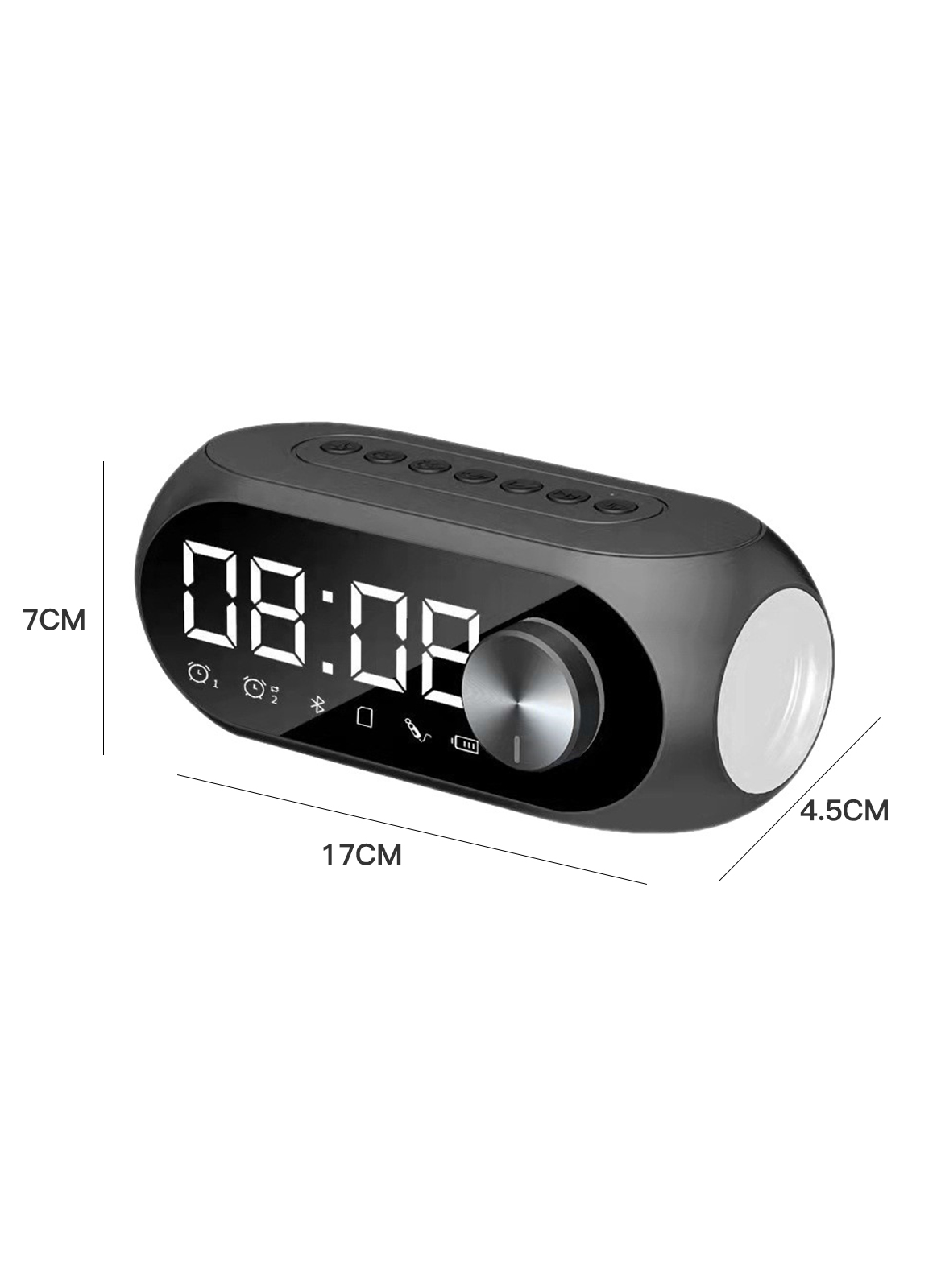 2 In 1 Desktop Electronic Clock with Bluetooth Speaker 17*4.5*7CM