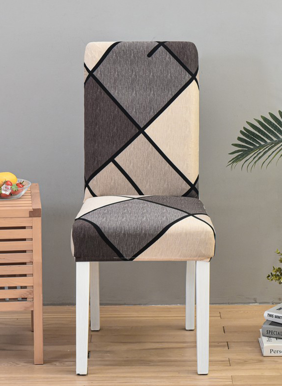 Four Seasons Universal Simple Geometric Printed Stretch All-in-One Home Chair Cover Set
