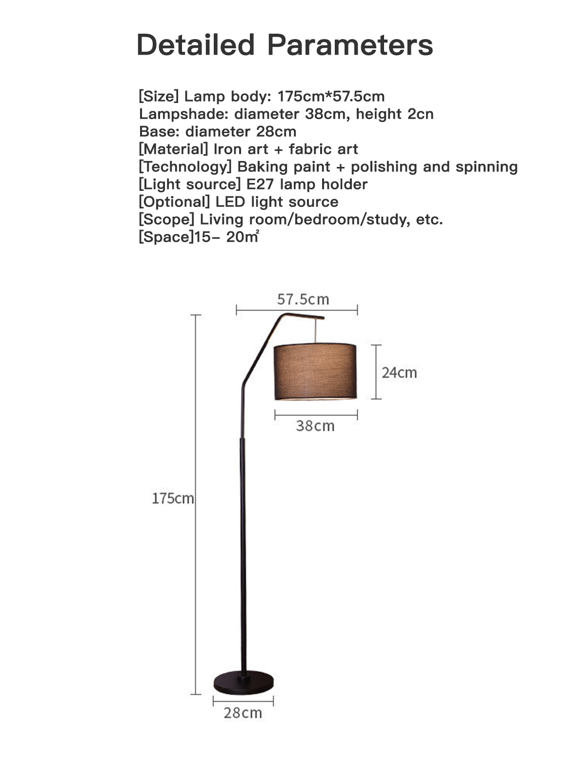 Simple Modern Vertical Warm Anti-Glare Eye Protection Floor Lamp 220V-60Hz (Uk Plug)