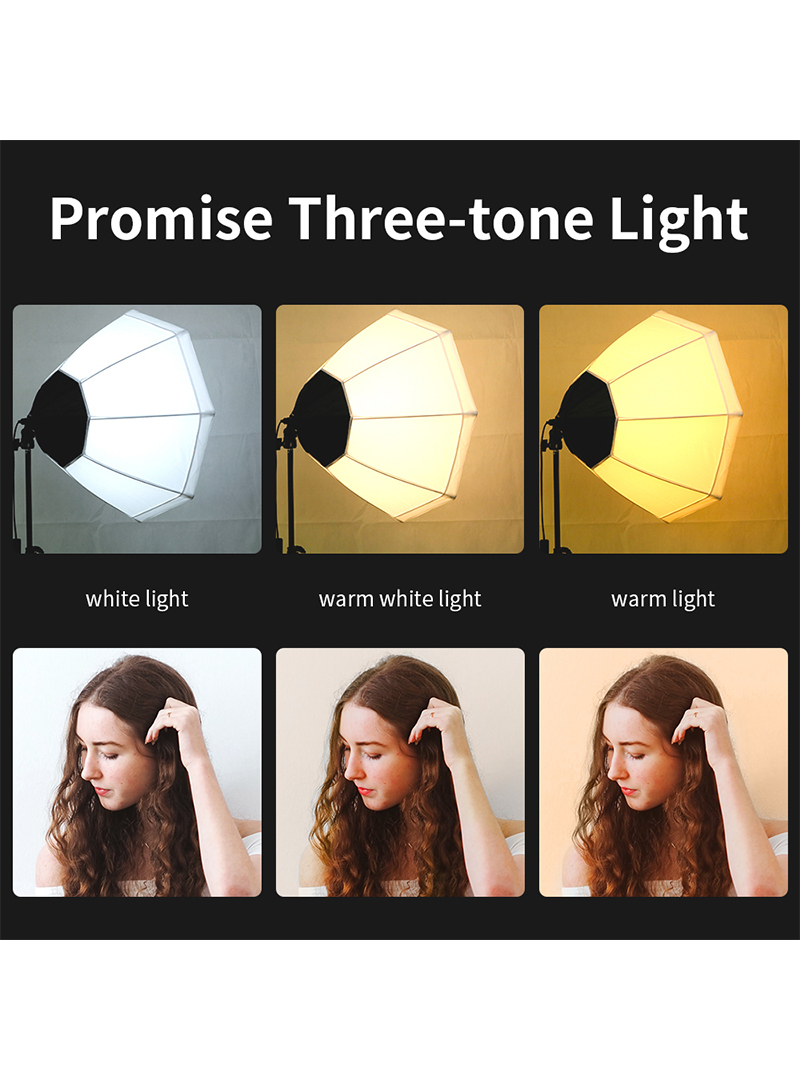 Photography Softbox Lighting Kit with 3 Pcs 200W 3 Colors Bulb Softbox and Carry bag