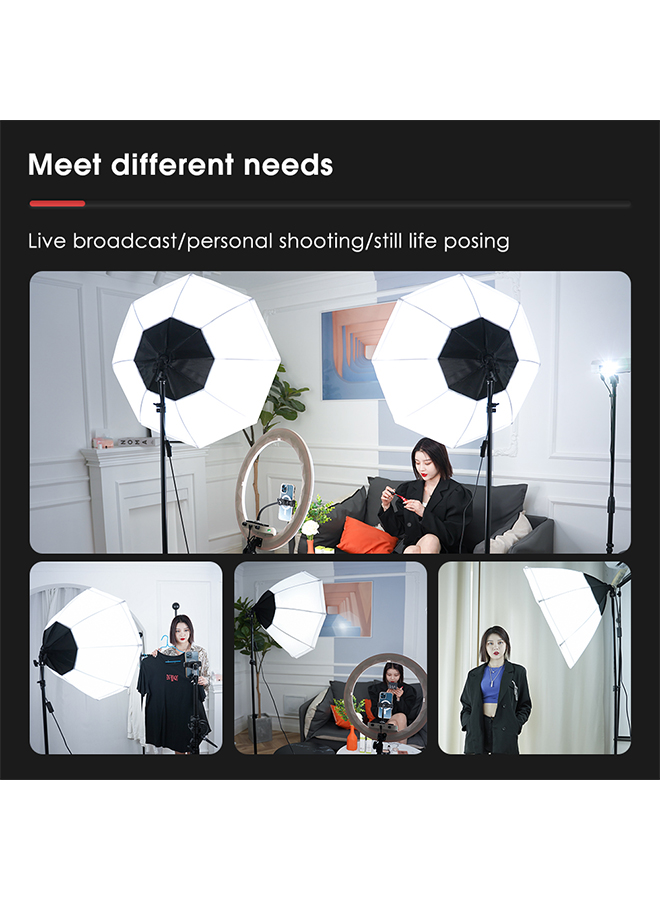 Photography Softbox Lighting Kit with 200W LED 3-Color Bulb Umbrellas Softbox and Carry Bag
