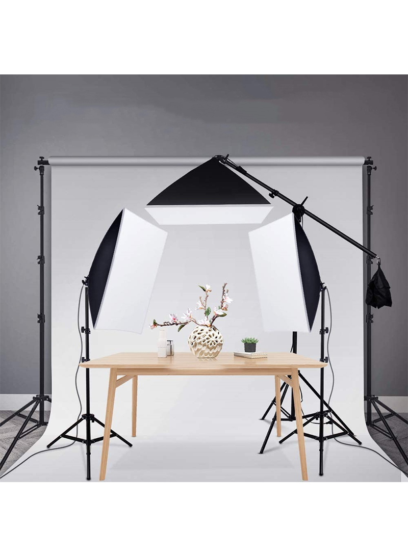 Photography Softbox Lighting Kit with 3 Pcs 200W 3 Colors Bulb Softbox and Carry bag