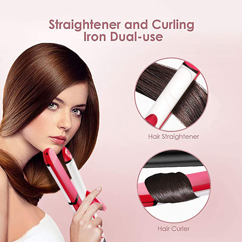 SUNHOME 3-In-1 Hair Curler With Crimper And Straighteneris Comes with 2 Hairclip.