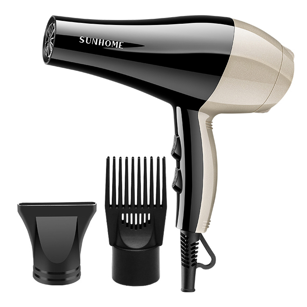 SUNHOME 3-Piece Professional Hair Dryer Set,1800W Negative Ionic Fast Dry Low Noise Blow Dryer, Professional Salon Hair Dryers with 2 Nozzle ， 2 Speed and 3 Heat Settings