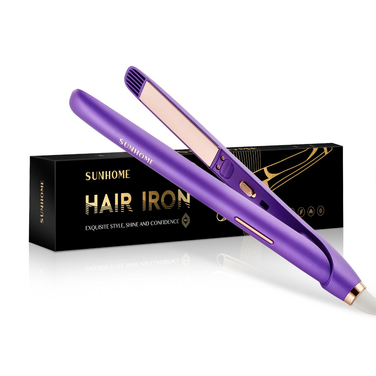 Professional Hair Straightener Purple/Gold