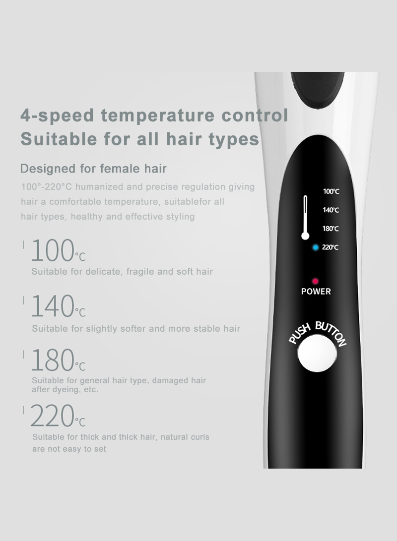 SUNHOME Professional Curling Iron Wand, 28mm Hair Curler and 4 Adjustable Temps for Professional Hair Styling(White)