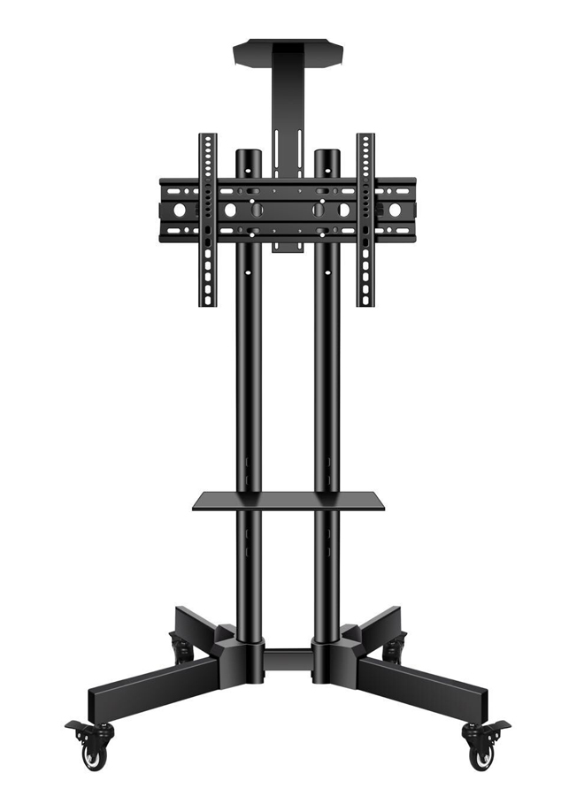 Height Adjustable Rolling TV Stand Mobile TV Cart for 32-65 Inch TVs