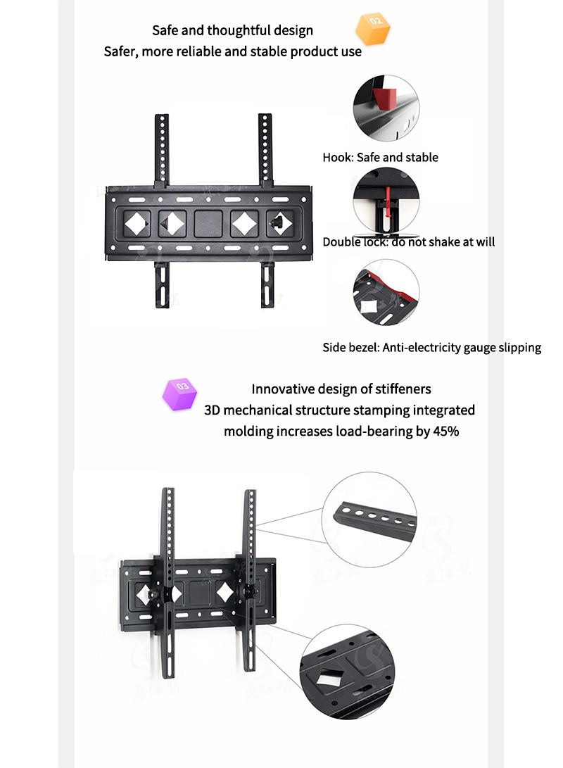 Tilting TV Wall Mount Bracket for 26 to 65 Inch LED, LCD,OLED Televisions