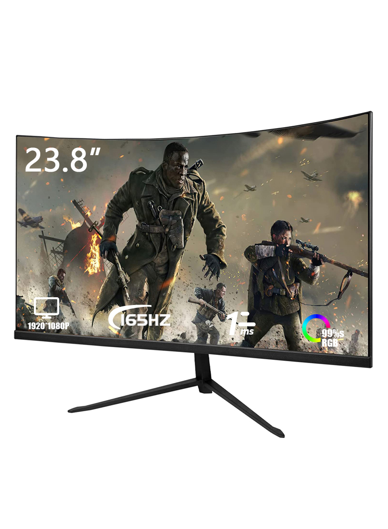 23.8-inch IPS Curved Screen Gaming Monitor with Frameless Full HD (1920x1080) VA Display,165Hz Refresh Rate ,HDMI and DP Input-Black