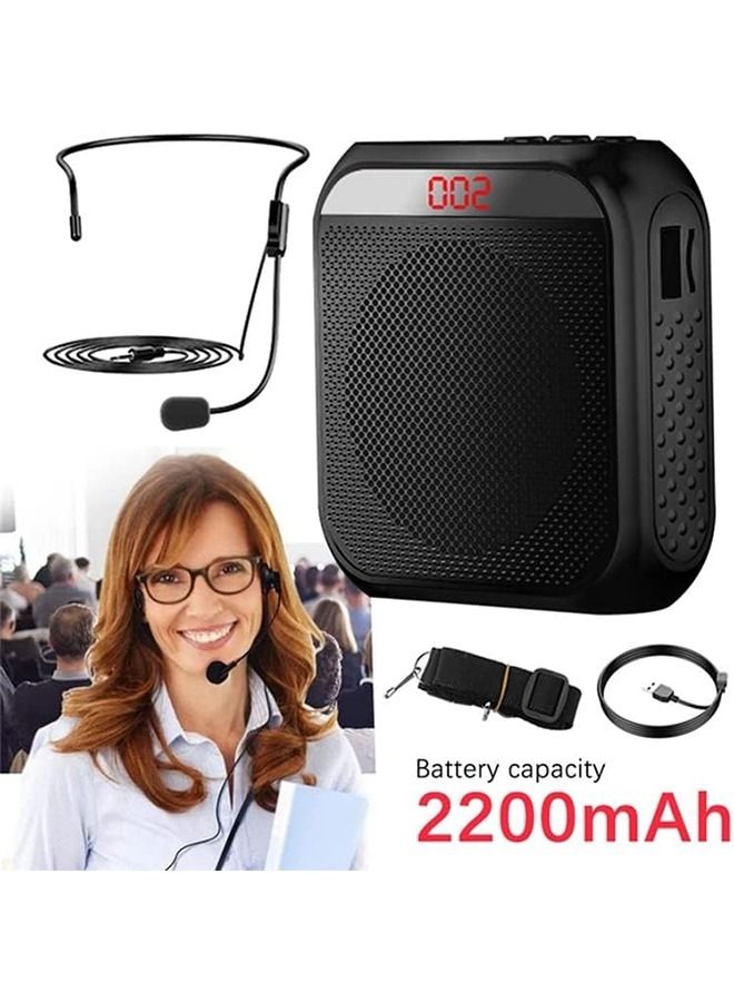 Mini Voice Amplifier with Wired Microphone Headset, Loudspeaker for Teachers, Tour Guides/Coaches Metting/Yoga/Fitness, S17