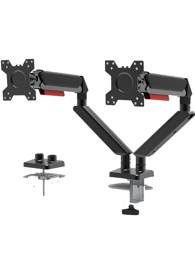 Dual Monitor Mount Gas Spring Monitor Arm Desk Mount Fully Adjustable Fits 17-32 inch Monitors