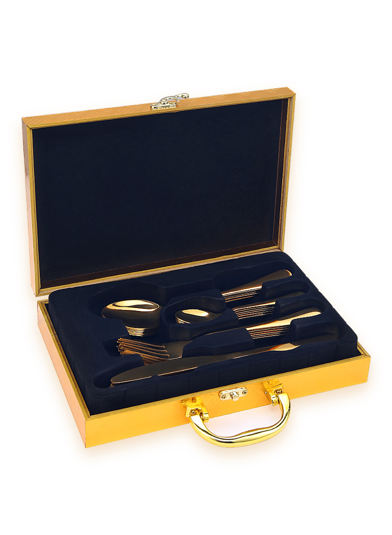 24-Piece Stainless Steel Cutlery Set Gold